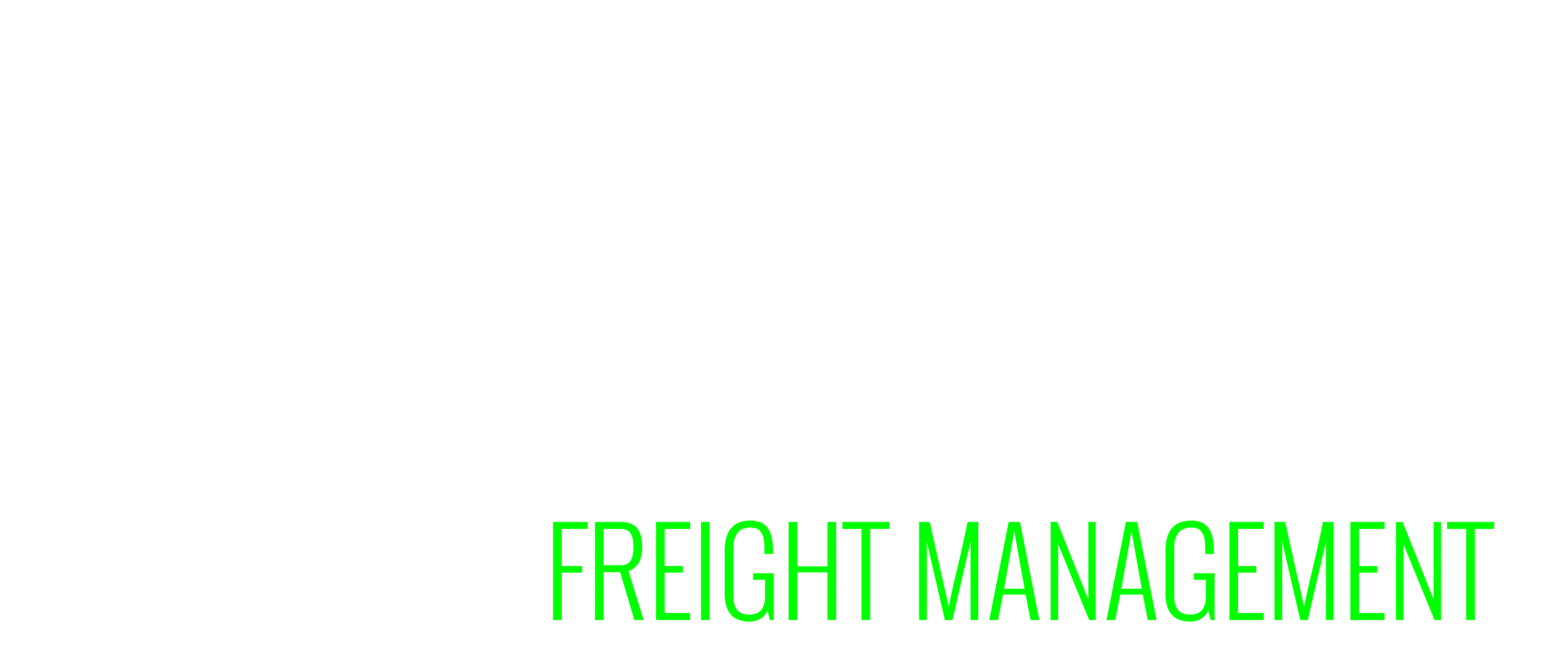 Ward Logistics Logo - Ward in large bold slanted font; Logistics in small white font, and Freight Management in apple green